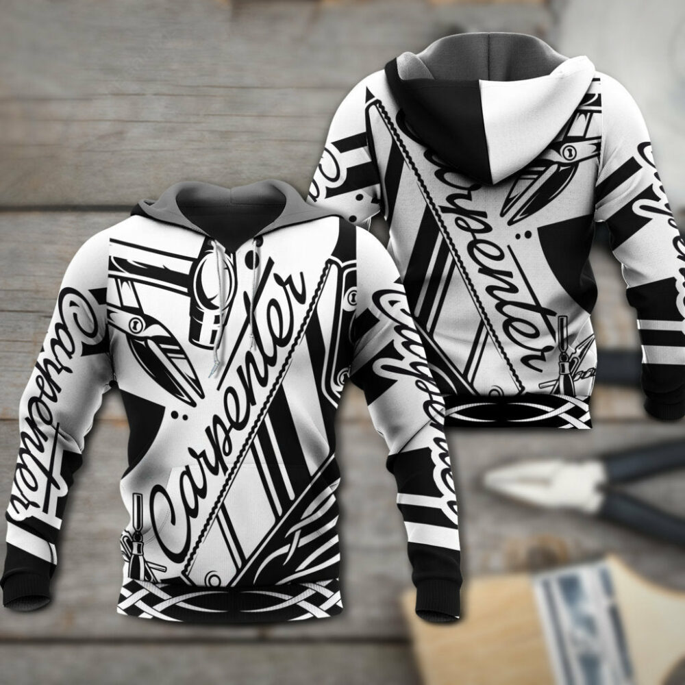 Carpenter Black And White Style So Hard Work - Hoodie - Owl Ohh - Owl Ohh