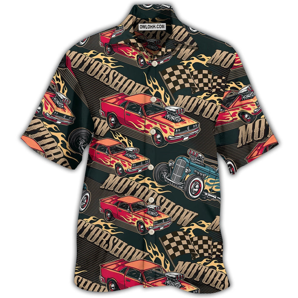 Car Racing Motorshow Fire - Hawaiian Shirt - Owl Ohh - Owl Ohh