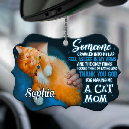 Cat Mom Thank You God For Making Me A Cat Mom Personalized - Horizontal Ornament - Owl Ohh - Owl Ohh