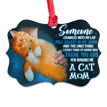 Cat Mom Thank You God For Making Me A Cat Mom Personalized - Horizontal Ornament - Owl Ohh - Owl Ohh