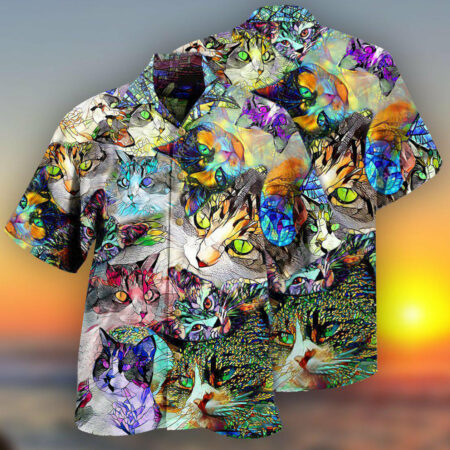Cat Amazing Stained Glass - Hawaiian Shirt - Owl Ohh - Owl Ohh