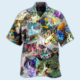 Cat Amazing Stained Glass - Hawaiian Shirt - Owl Ohh - Owl Ohh