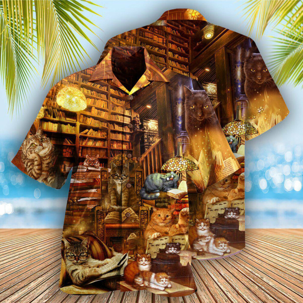 Cat And Book Happiness Is A Good Book - Hawaiian Shirt - Owl Ohh - Owl Ohh