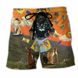 Cat And Tarot Style - Beach Short - Owl Ohh - Owl Ohh