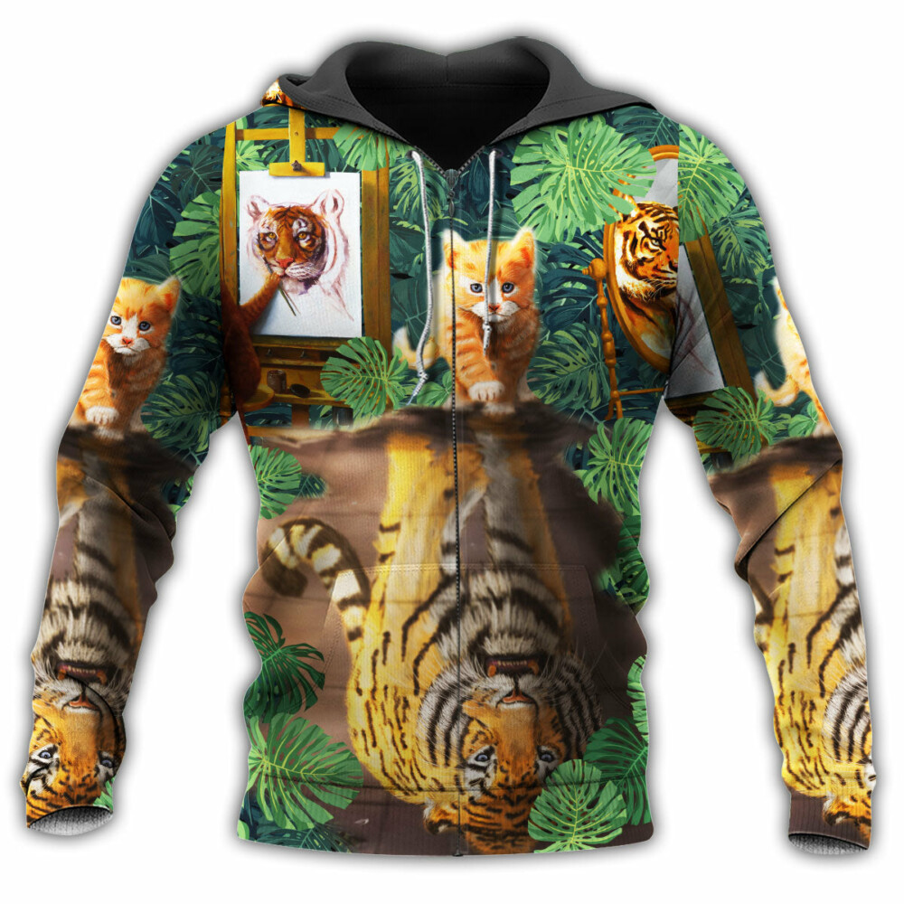 Cat Baby And Tiger Strong - Hoodie - Owl Ohh - Owl Ohh