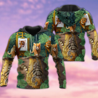 Cat Baby And Tiger Strong - Hoodie - Owl Ohh - Owl Ohh