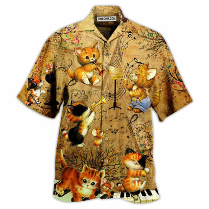 Cat Baby Love Music - Hawaiian Shirt - Owl Ohh - Owl Ohh