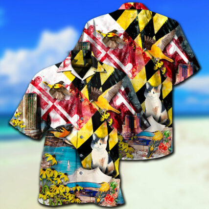 Cat Beautiful Maryland State - Hawaiian Shirt - Owl Ohh - Owl Ohh