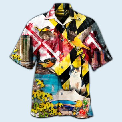 Cat Beautiful Maryland State - Hawaiian Shirt - Owl Ohh - Owl Ohh