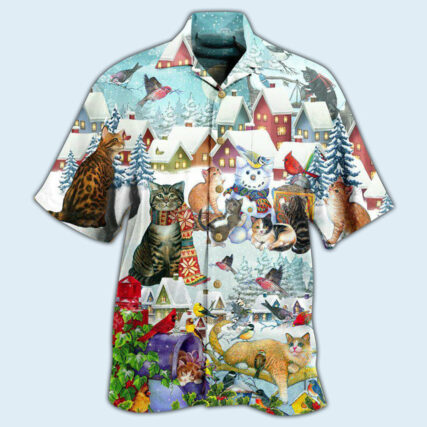 Cat Bird Winter Beautiful - Hawaiian Shirt - Owl Ohh - Owl Ohh