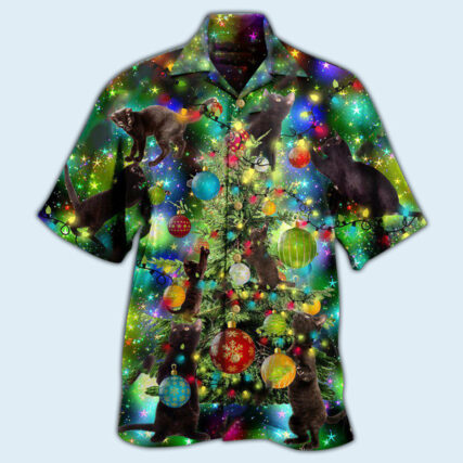 Christmas Black Cat Christmas Let's Get It - Hawaiian Shirt - Owl Ohh - Owl Ohh