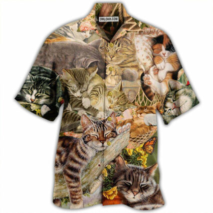 Cat Dreaming Sleeping Time - Hawaiian Shirt - Owl Ohh - Owl Ohh