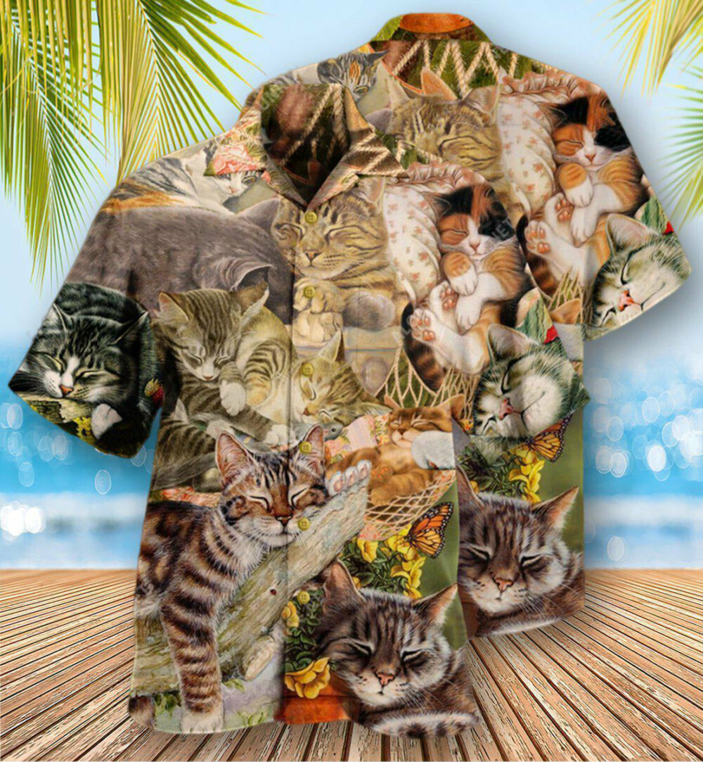 Cat Dreaming Sleeping Time - Hawaiian Shirt - Owl Ohh - Owl Ohh