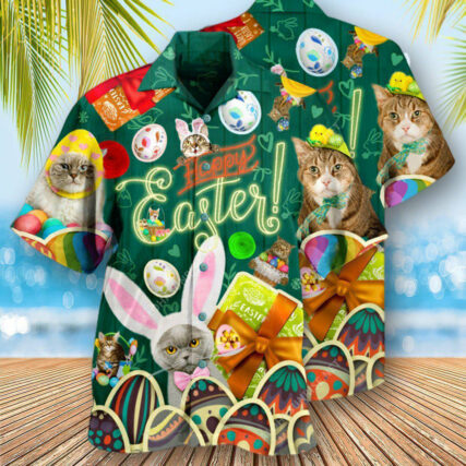 Cat Easter Blessings To You And Your Cats - Hawaiian Shirt - Owl Ohh - Owl Ohh