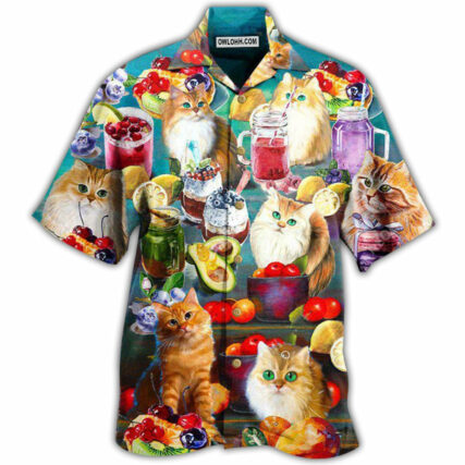 Cat Fresh Your Day With Smoothies - Hawaiian Shirt - Owl Ohh - Owl Ohh