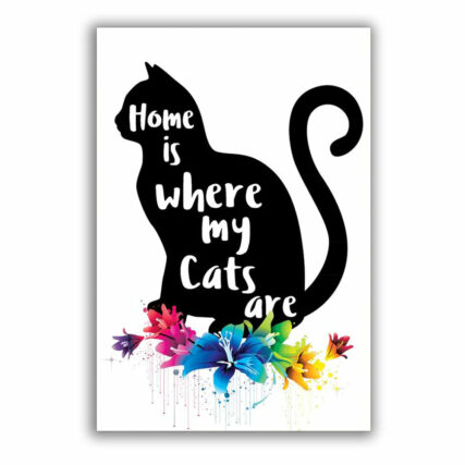 Cat Home Is Where My Cats Are - Vertical Poster - Owl Ohh - Owl Ohh