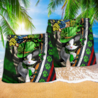 Cat It's Not A Party Until An Irish Cat Show Up - Beach Short - Owl Ohh - Owl Ohh