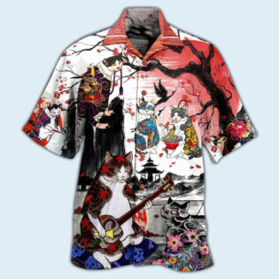 Cat Japanese Art Style - Hawaiian Shirt - Owl Ohh - Owl Ohh