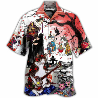 Cat Japanese Art Style - Hawaiian Shirt - Owl Ohh - Owl Ohh