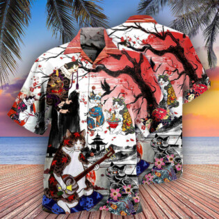Cat Japanese Art Style - Hawaiian Shirt - Owl Ohh - Owl Ohh
