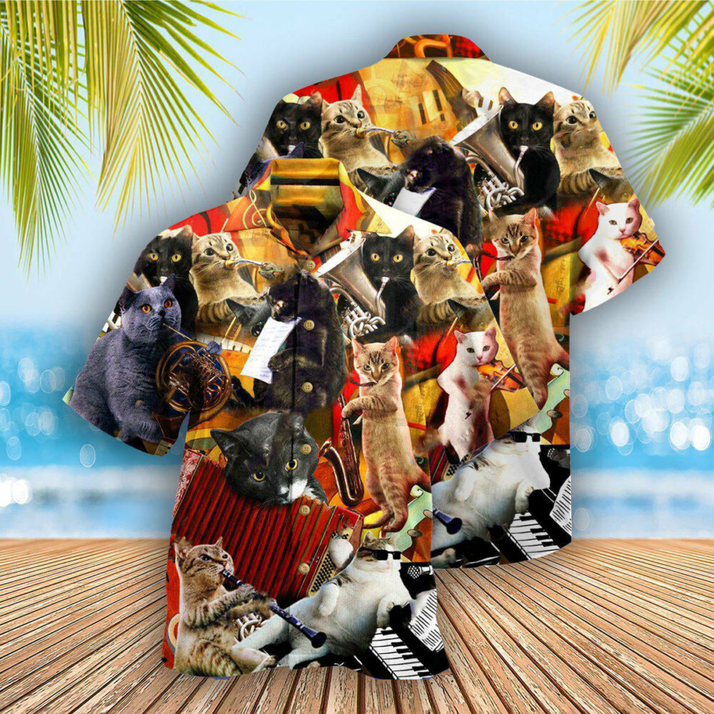 Cat Keep Your Vibes Cats Love Music - Hawaiian Shirt - Owl Ohh - Owl Ohh