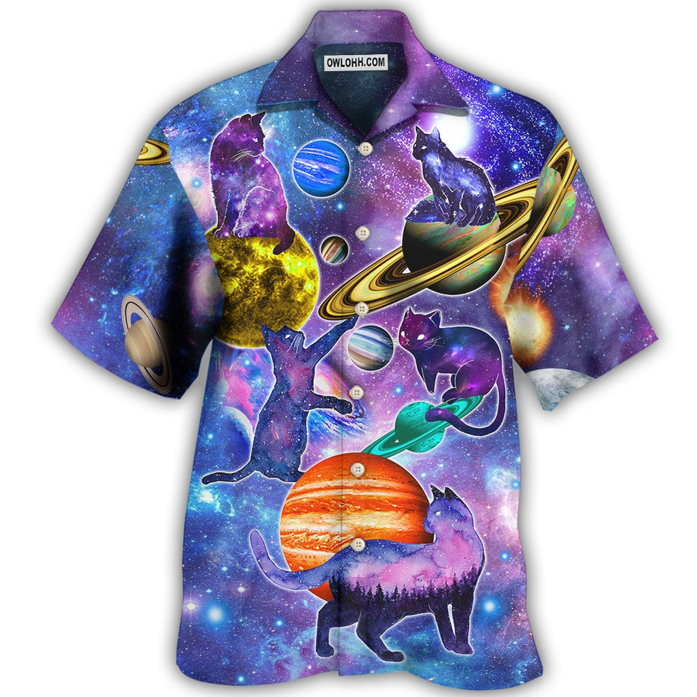 Cat Love Galaxy Colorfull - Hawaiian Shirt - Owl Ohh - Owl Ohh