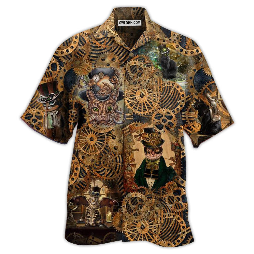 Cat Love Machine Vintage - Hawaiian Shirt - Owl Ohh - Owl Ohh