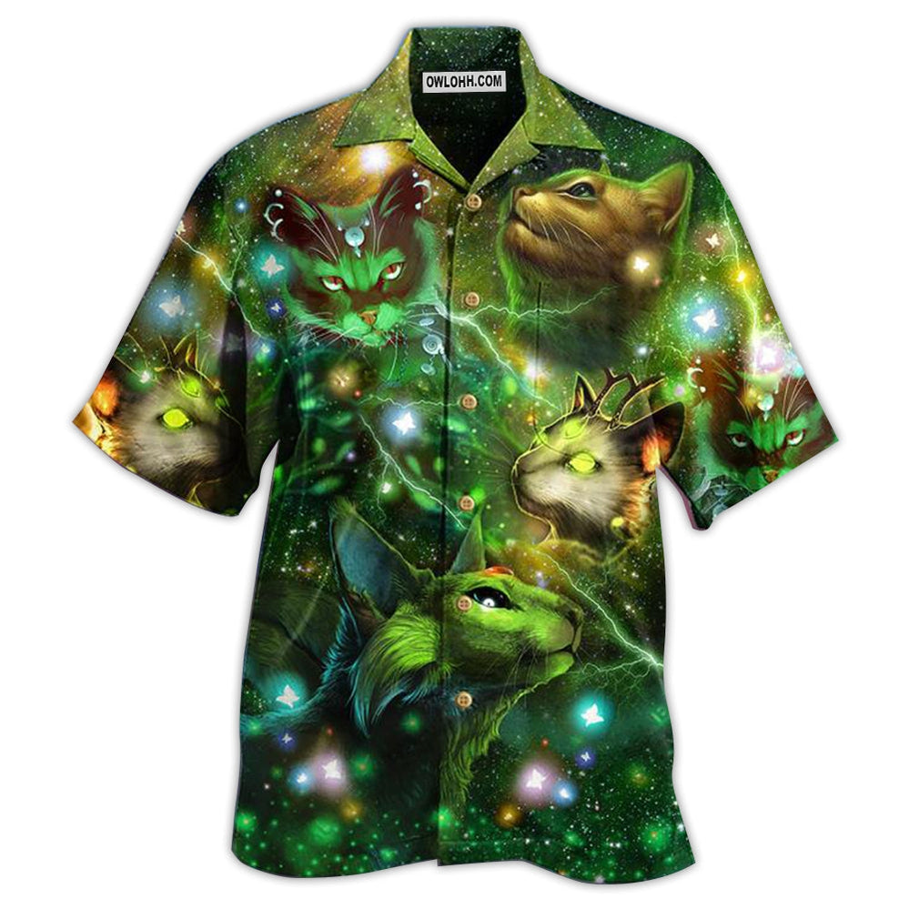 Cat Love Night And Star Mysterious - Hawaiian Shirt - Owl Ohh - Owl Ohh