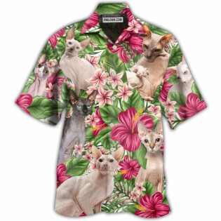 Cat Lovely Sphynx cat Tropical Floral - Hawaiian Shirt - Owl Ohh - Owl Ohh