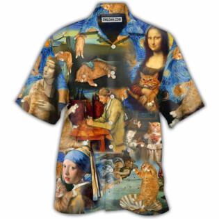 Cat Lover Art - Hawaiian Shirt - Owl Ohh - Owl Ohh
