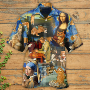 Cat Lover Art - Hawaiian Shirt - Owl Ohh - Owl Ohh
