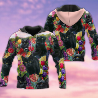 Cat Loves Flowers - Hoodie - Owl Ohh - Owl Ohh
