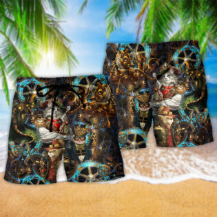 Cat Machine Magic Cool Style - Beach Short - Owl Ohh - Owl Ohh