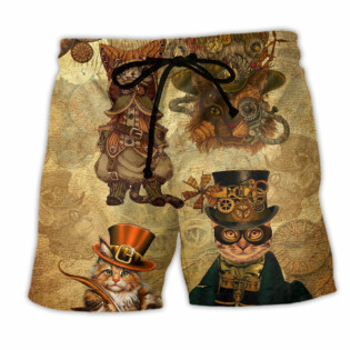 Cat Machine Vintage Style - Beach Short - Owl Ohh - Owl Ohh