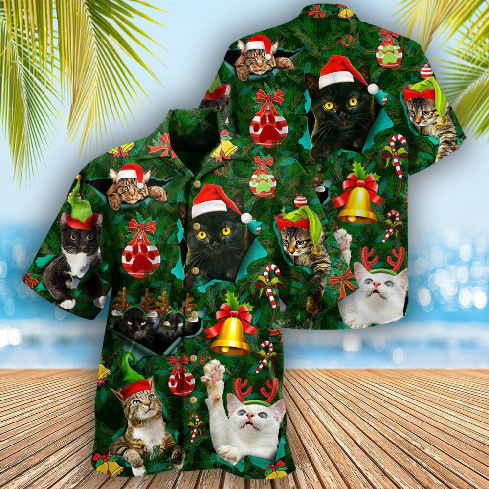 Cat Meowy Christmas - Hawaiian Shirt - Owl Ohh - Owl Ohh
