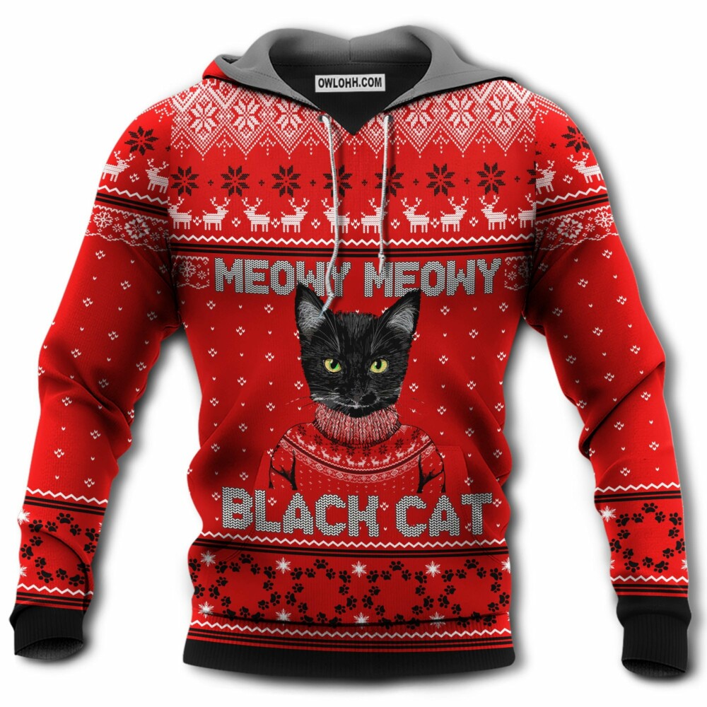Cat Merry Christmas Meowy - Hoodie - Owl Ohh - Owl Ohh