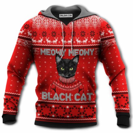 Cat Merry Christmas Meowy - Hoodie - Owl Ohh - Owl Ohh