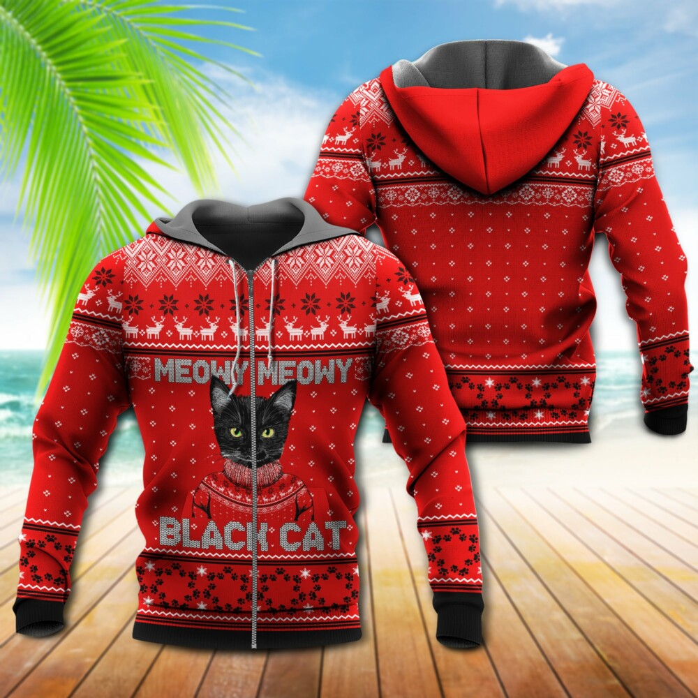 Cat Merry Christmas Meowy - Hoodie - Owl Ohh - Owl Ohh