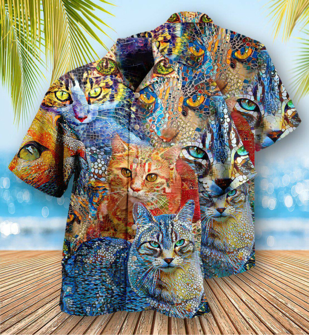 Cat Mosaic Amazing - Hawaiian Shirt - Owl Ohh - Owl Ohh