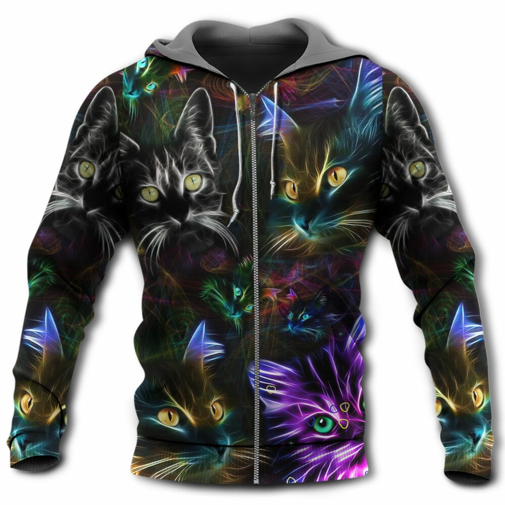 Cat Neon Style - Hoodie - Owl Ohh - Owl Ohh