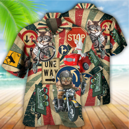 Cat On My Way Funny - Hawaiian Shirt - Owl Ohh - Owl Ohh