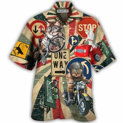 Cat On My Way Funny - Hawaiian Shirt - Owl Ohh - Owl Ohh