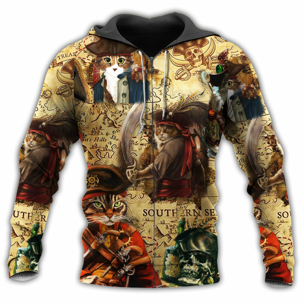 Cat Pirates Cool With Traditional Style - Hoodie - Owl Ohh - Owl Ohh