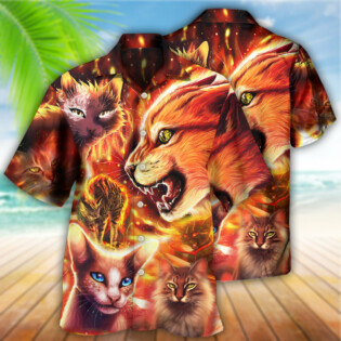 Cat Play Fire - Hawaiian Shirt - Owl Ohh - Owl Ohh