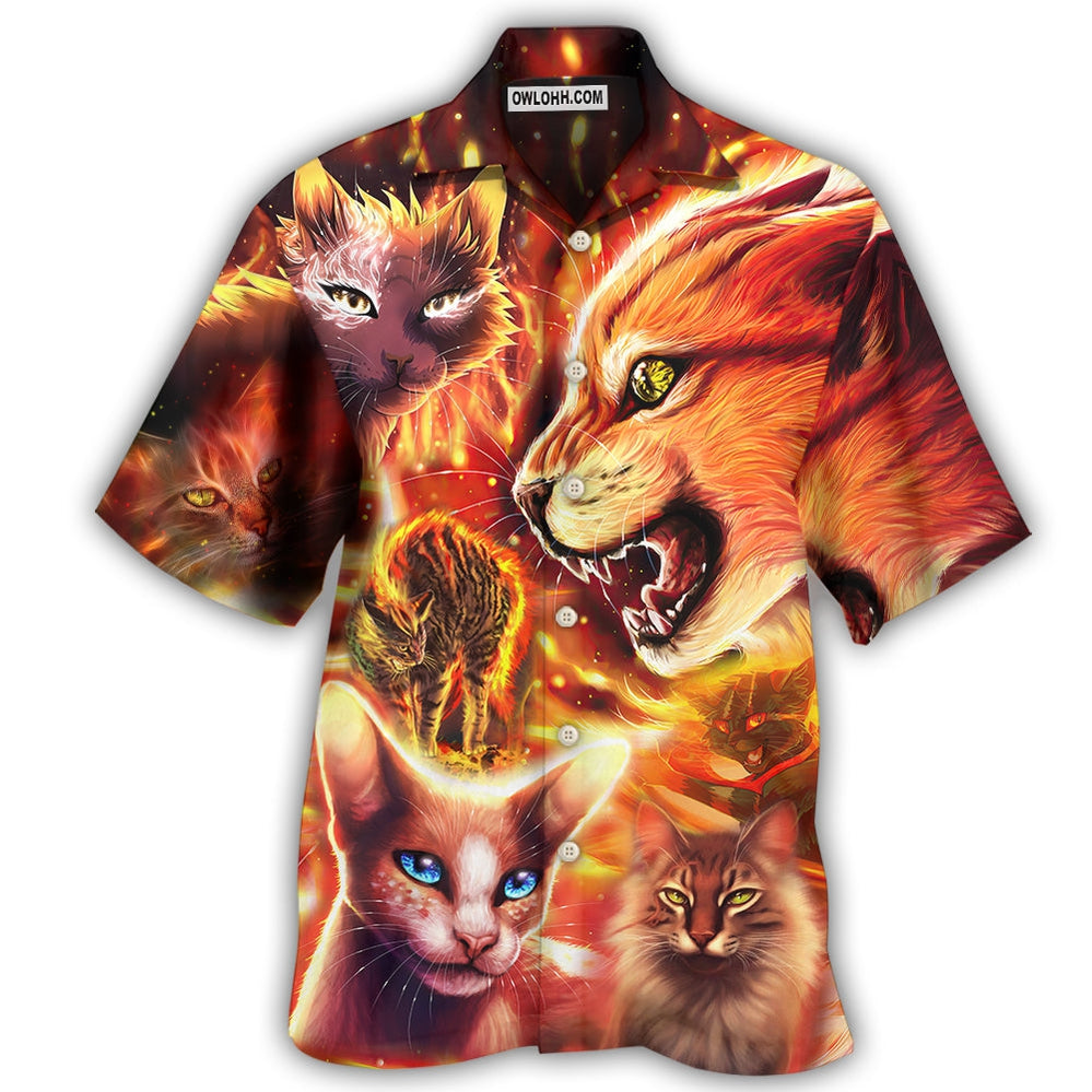 Cat Play Fire - Hawaiian Shirt - Owl Ohh - Owl Ohh