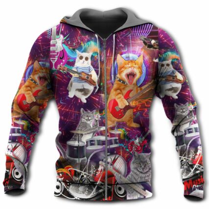 Cat Rocker Love Music - Hoodie - Owl Ohh - Owl Ohh