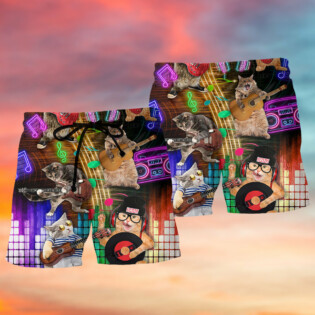 Cat Rocker Music Style - Beach Short - Owl Ohh - Owl Ohh