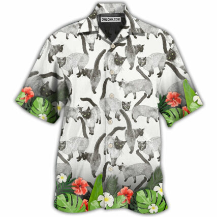Cat Siamese Cat Lovely Tropical Style - Hawaiian Shirt - Owl Ohh - Owl Ohh
