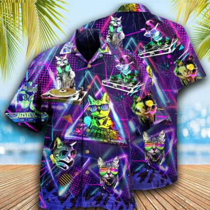 Cat So Cool DJ - Hawaiian Shirt - Owl Ohh - Owl Ohh