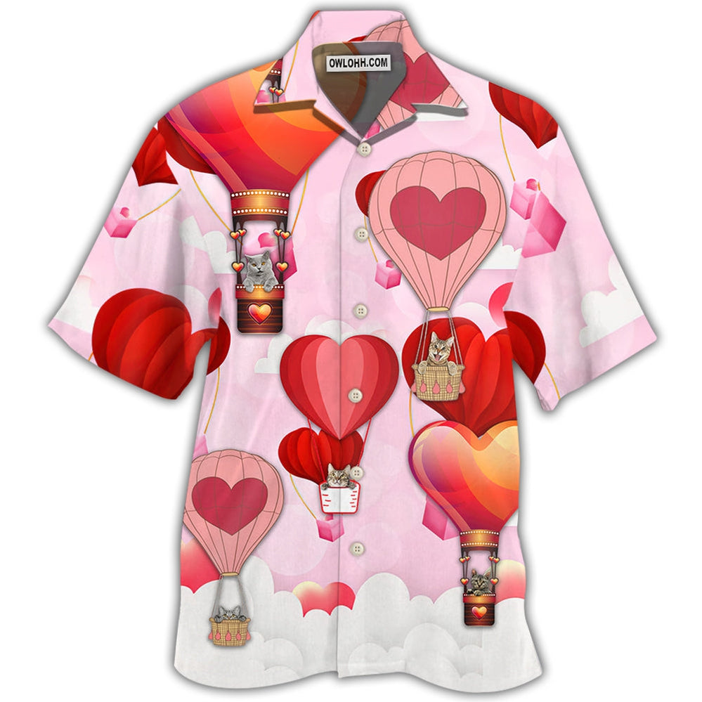 Cat Women's Day, Valentine Gift Play With Air Balloon - Hawaiian Shirt - Owl Ohh - Owl Ohh